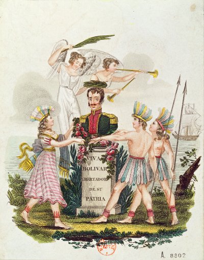 Popular Imagery Extolling Bolivar, c.1840 by Venezuelan School
