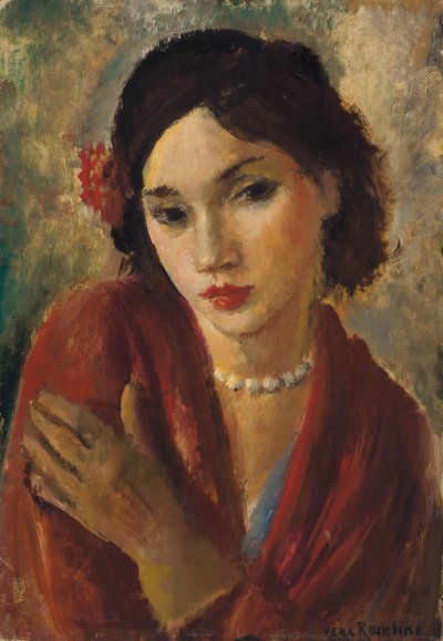 An Elegant Lady with a Pearl Necklace by Vera Rockline