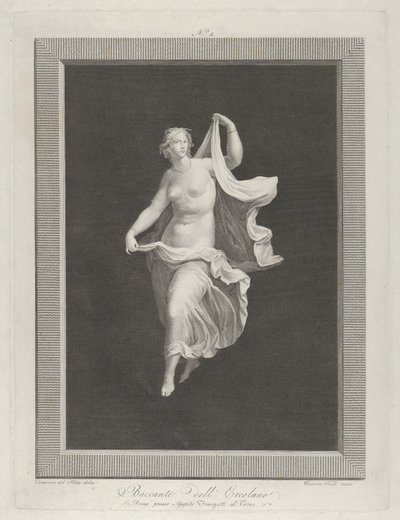 A Partly Nude Bacchante Stepping Forward and Holding Ends of Her Drapery by Vicenzo Feoli
