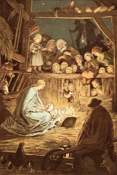 The Babe Lying in a Manger by Victor Paul Mohn