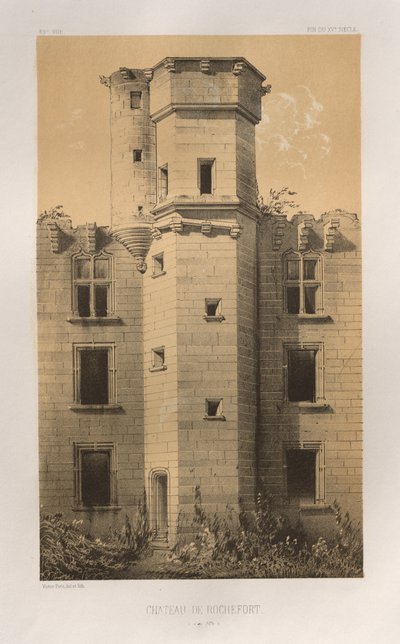 Picturesque Architecture or Monuments of the 15th and 16th Centuries: Castles of France of the 15th and 16th Centuries: Pl. 69, Castle of Rochefort (Côte d