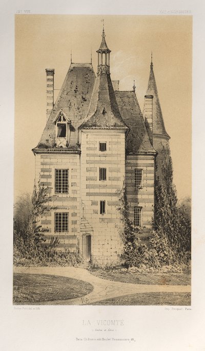 Picturesque Architecture or Monuments of the 15th and 16th Centuries: Castles of France of the 15th and 16th Centuries: Pl. 75, The Viscounty (Saone et Loire) by Victor Petit