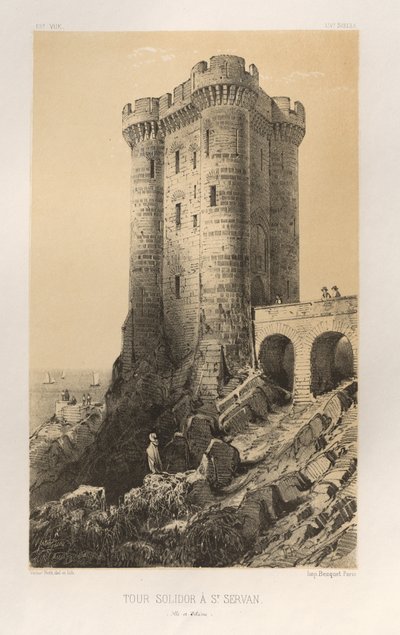 Picturesque Architecture or Monuments of the 15th and 16th Centuries: Castles of France of the 15th and 16th Centuries: Pl.13, Solidor Tower in St. Servan (Ille-et-Vilaine) by Victor Petit