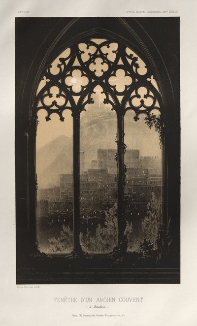 Pl. 54, Window of an Old Convent in Barcelona, 1860 by Victor Petit