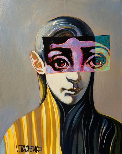 Enigmatic Fragmented Gaze by Victor Tkachenko