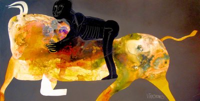 Rider On Golden Bull by Victor Tkachenko