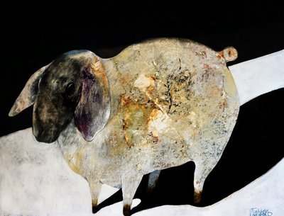 Textured White Sheep by Victor Tkachenko
