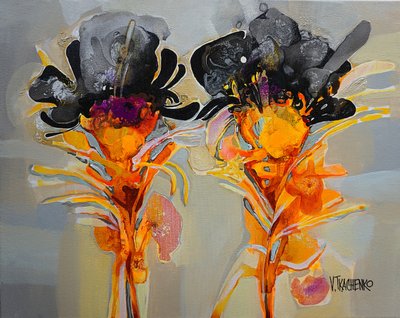 Vibrant Abstract Flowers by Victor Tkachenko