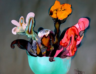 Vibrant Abstract Flowers by Victor Tkachenko