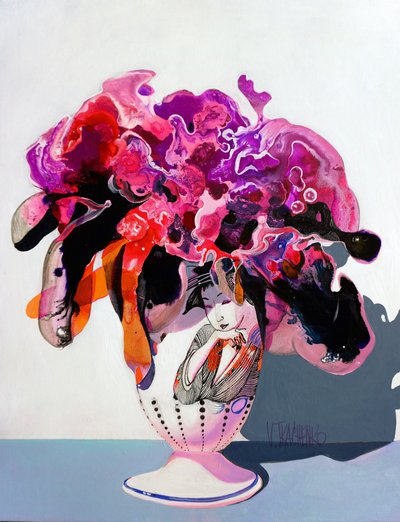 Vibrant Floral Woman by Victor Tkachenko