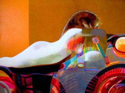 Vibrant Reclining Nude by Victor Tkachenko