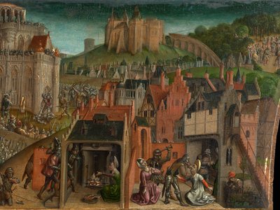 Conquest of Jerusalem by Titus (predella) by Vienna Master of Mary of Burgundy