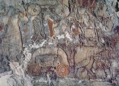 (Detail) of an Animal Pulling a Cart, from a Tapestry Found with the Oseberg Ship by Viking