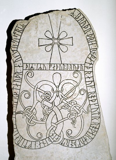 Runestone with a cross, 7th-8th century by Viking