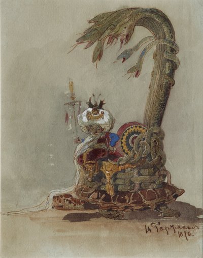 Stage design for the opera Ruslan and Lyudmila by M. Glinka by Viktor Alexandrovich Hartmann