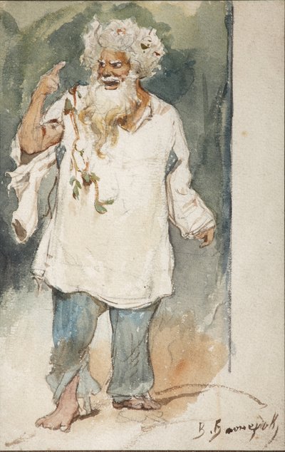 Costume design for the opera Rusalka by A. Dargomyzhsky by Viktor Mikhaylovich Vasnetsov