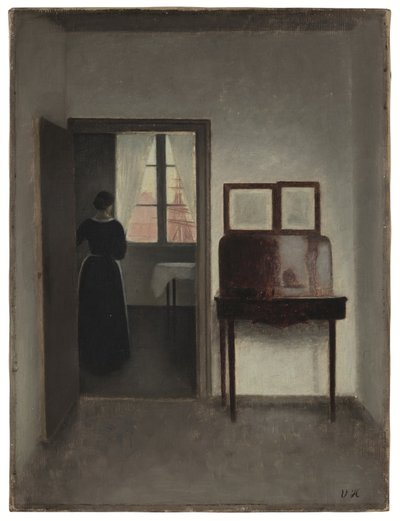 Interior with a Woman, c. 1897 by Vilhelm Hammershoi