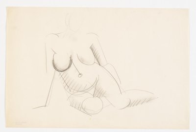 Seated nude model, turned to the right by Vilhelm Lundstrøm