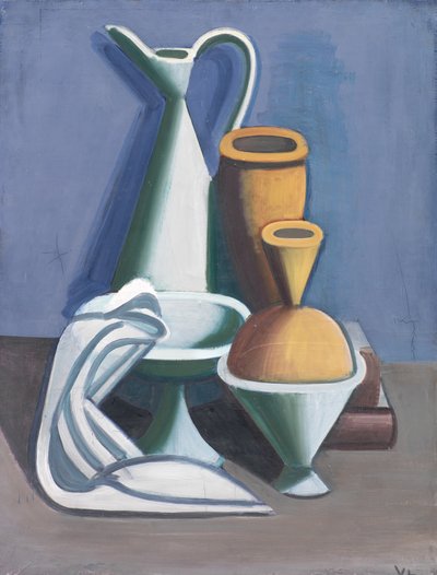 Still Life with Water Jug, Towel and Jars by Vilhelm Lundstrøm