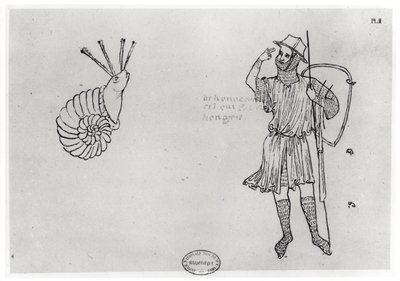 Snail and Hungarian Soldier (facsimile copy) by Villard de Honnecourt