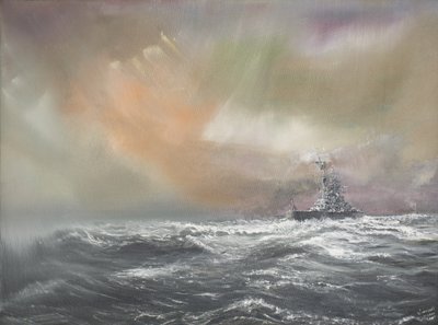 Bismarck Signals Prinz Eugen 0959hrs 24051941 by Vincent Alexander Booth