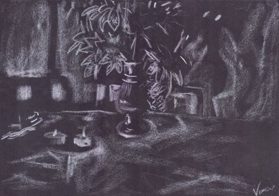 Plant in Room by Candlelight by Vincent Alexander Booth