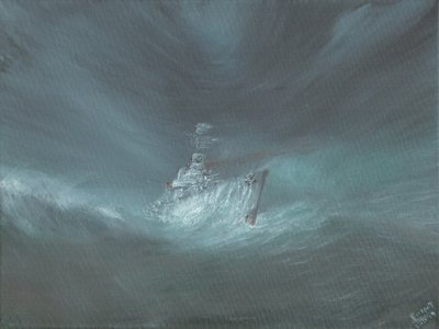 USS Warrington Lost in Hurricane off Bahamas September 13th 1944, 2019 by Vincent Alexander Booth