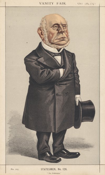 Vanity Fair: Statesman, No. 126 An Arbitrator, 1872 by Vincent Brooks Day and Son