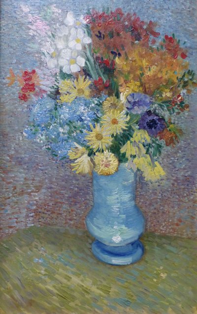 Flowers in a Blue Vase by Vincent van Gogh