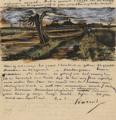 Pollard Willow, Letter to Theo van Gogh by Vincent van Gogh