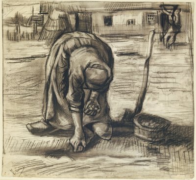 Peasant Woman Planting Potatoes, c.1885 by Vincent van Gogh
