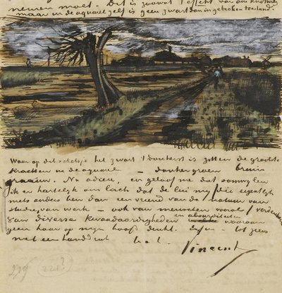 Pollard Willow. Letter to Theo van Gogh by Vincent van Gogh
