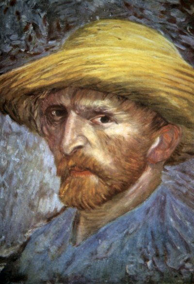 Self Portrait with Straw Hat by Vincent van Gogh