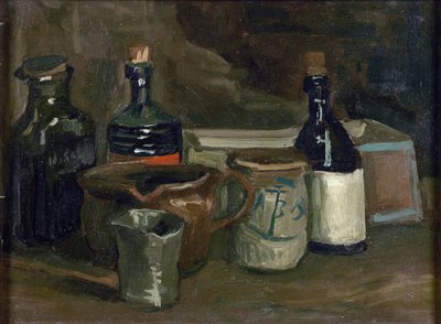 Still Life with Bottles and Pottery by Vincent van Gogh