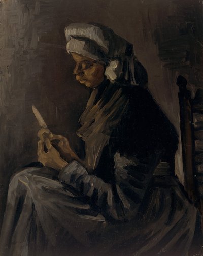 The Potato Peeler reverse: Self-Portrait with a Straw Hat by Vincent van Gogh