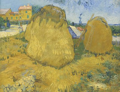 Wheat stacks in Provence, c.1888 by Vincent van Gogh