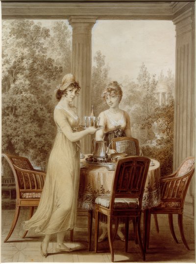 Two Ladies in the Pavilion by Vincenz Georg Kininger