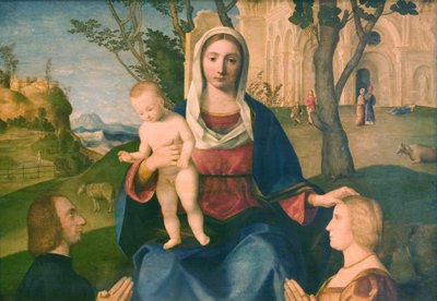 The Virgin and Child with a Male and a Female Donor by Vincenzo Catena