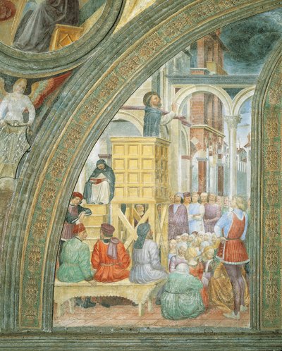 The Miracle of the Cloud, (detail) from Stories of Saint Peter Martyr, by Vincenzo Foppa by Vincenzo Foppa