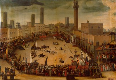 Piazza del Campo, Tournament of Allegorical Animals by Vincenzo Rustici