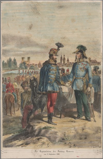 General György Klapka Surrendering the Fortress of Komárom to Field Marshall Jacob Julius von Haynau on 2 October 1849 by Vinzenz Katzler