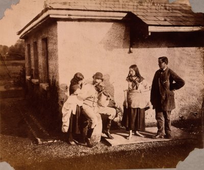 Children Listen to a Man Playing a Fiddle, c.1859-61 by Viscountess Hawarden