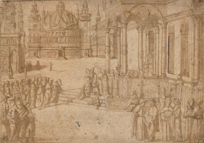 The Presentation of the Virgin in the Temple c.1500-20 by Vittore Carpaccio