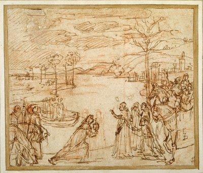Cardinal Bessarion presenting to three representatives of the Scuola della Carita in Venice the reliquary with a fragment of the True Cross by Vittore Carpaccio