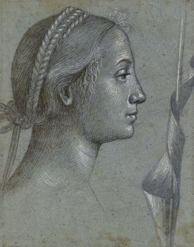 Head of a Woman with a Pennant wound round a Pole by Vittore Carpaccio