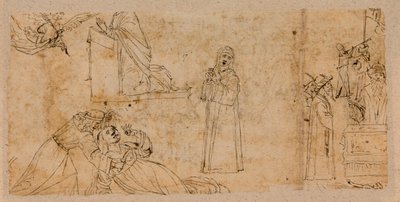 Studies for an Annunciation; for the Martyrdom of St. Agatha; for a Mourning Madonna by Vittore Carpaccio