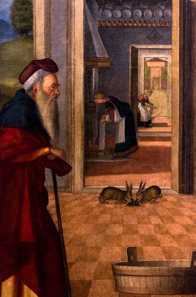 The Birth of the Virgin, cycle of the Scuola degli Albanesi, circa 1502/03 by Vittore Carpaccio
