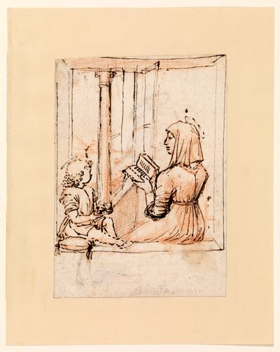 Virgin Mary reading to the Infant Christ (recto) by Vittore Carpaccio