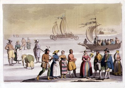 Dutch Skating Scene (engraved by G. Bramatti) by Vittorio (after) Raineri