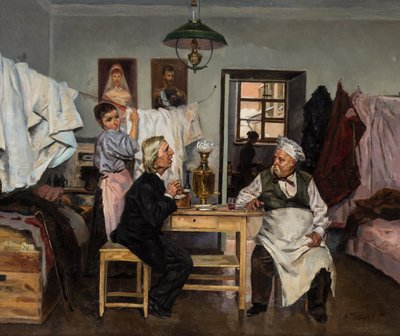 At the Samovar by Makovsky, Vladimir Yegorovich by Vladimir Egorovic Makovsky